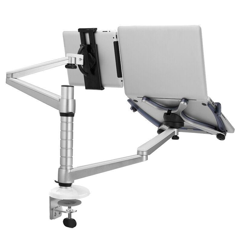 Adjustable Aluminum Double Arm Tablet Stand - Universal Rotation-1964932280048816129