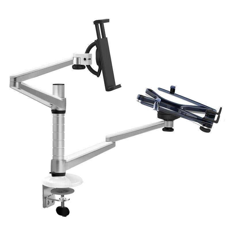 Adjustable Aluminum Double Arm Tablet Stand - Universal Rotation-1964932280048816132