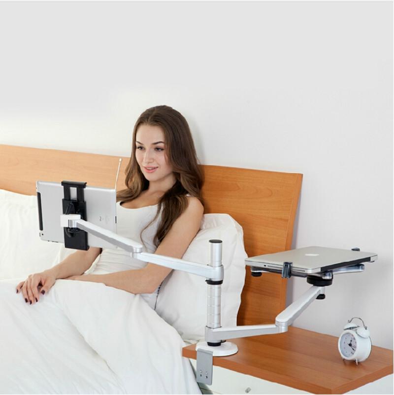 Adjustable Aluminum Double Arm Tablet Stand - Universal Rotation-1964932280048816133