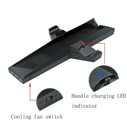 Ps4 Dual Handle Charging Base With Console Radiator - Black-1964932232233750532