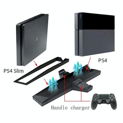 Ps4 Dual Handle Charging Base With Console Radiator - Black-1964932232233750533