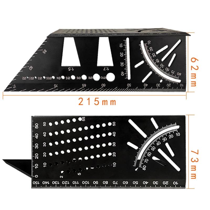 Multi-Function Aluminum Angle Ruler For 3D Woodworking-1915197242545934338