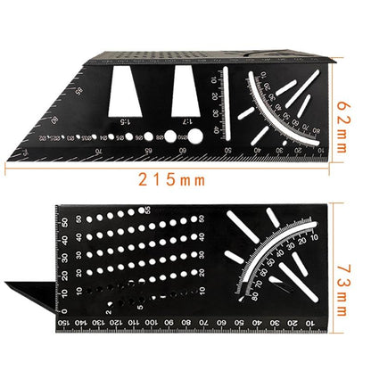 Multi-Function Aluminum Angle Ruler For 3D Woodworking-1915197242545934338
