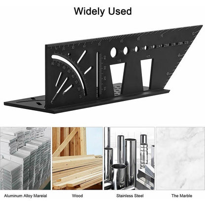 Multi-Function Aluminum Angle Ruler For 3D Woodworking-1915197242545934339