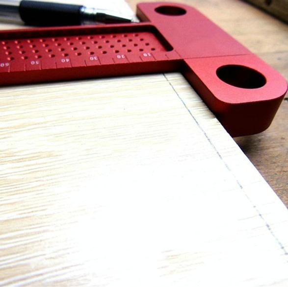 Precision T-Shaped Woodworking Marking Ruler - Ideal For Accurate Hole Measurements-1915197994261680132