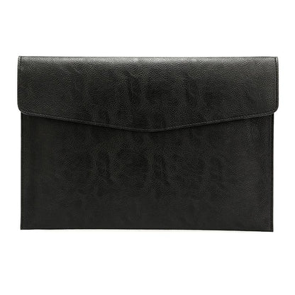 14 Litchi Pattern Pu Leather Laptop Sleeve - Black-1915197961139261447