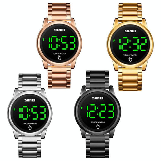 Men Electronic Sports Watch - Versatile Steel Belt Rose Gold-1915198339977187329