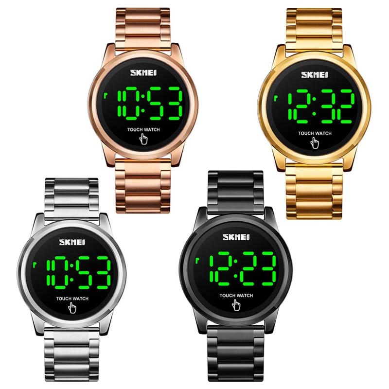 Men Electronic Sports Watch - Versatile Steel Belt - Gold-1922443447848013825