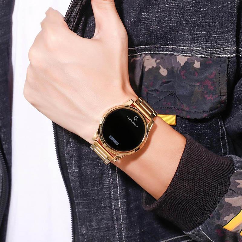Men Electronic Sports Watch - Versatile Steel Belt - Gold-1922443447848013829
