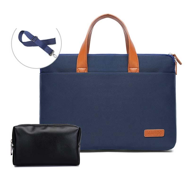 Ultra-Thin Laptop Messenger Bag For Macbook 15.6-16.1 Inches - Dark Blue & Black-1915197621266419718