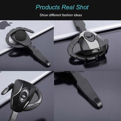 Business Bluetooth 5.0 Earphone With Hanging Ear Design - Black-1915196850407870467