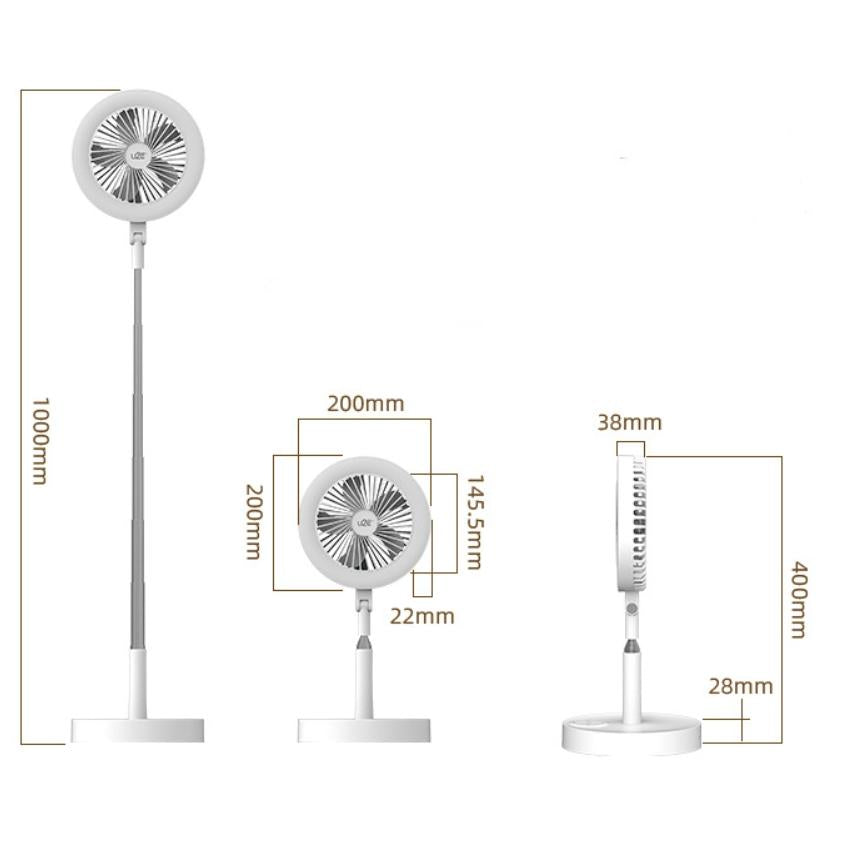 Multi-Function Rechargeable Fan Lamp With Telescopic Bracket-1915197395445092355