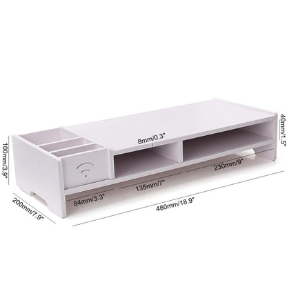 Versatile Desktop Monitor Stand - Sturdy Wood Riser For Laptop Notebook Tv-1964932307844468739