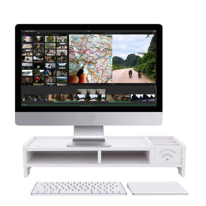 Versatile Desktop Monitor Stand - Sturdy Wood Riser For Laptop Notebook Tv-1964932307844468743