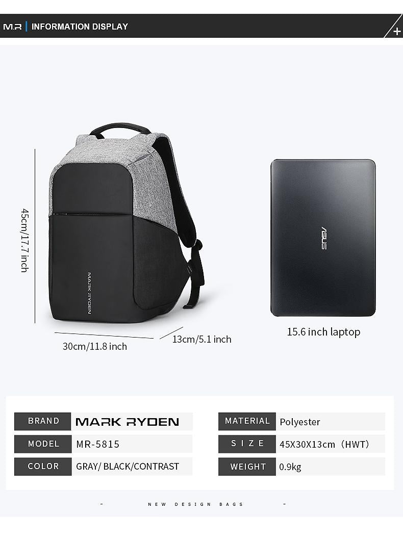 15-Inch Multifunction Usb Charging Laptop Backpack For Men-1915198262562918409