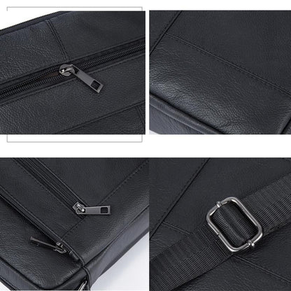 Men Cowhide Leather Crossbody Bag Vertical Shoulder Business Bag Coffee-1915196694170046468