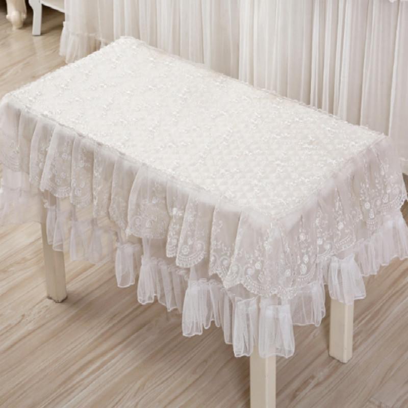 White Lace Piano Dust Cover - Embroidered Full Size Double Seats 153X33X120-1915196645142827011