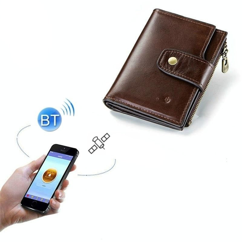 Rfid-Protected Smart Bluetooth Leather Wallet-1915197499472220160