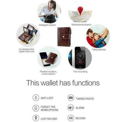 Rfid-Protected Smart Bluetooth Leather Wallet-1915197499472220164