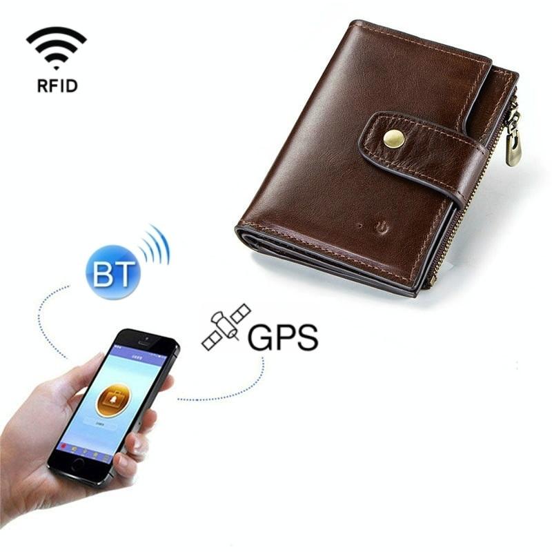 Rfid-Protected Smart Bluetooth Leather Wallet-1915197499472220167