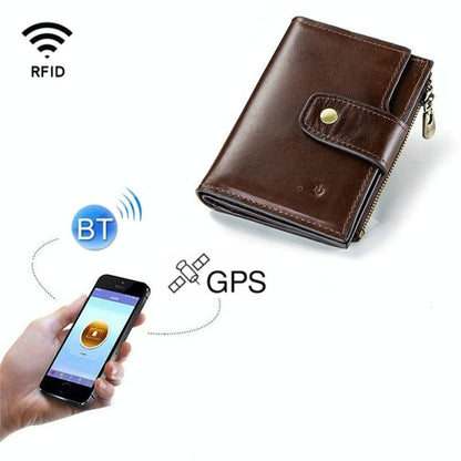 Rfid-Protected Smart Bluetooth Leather Wallet-1915197499472220167