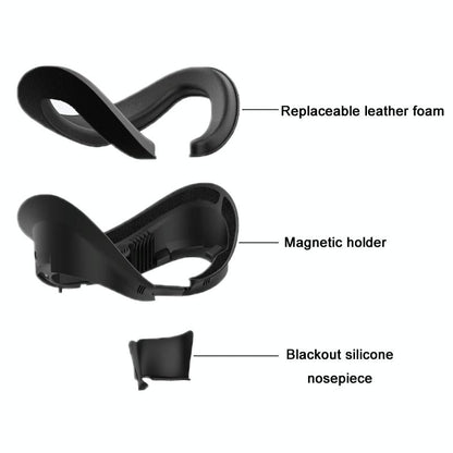 Blackout Sweat Face Cover With Magnetic Closure - Pico 4 Sponge Leather-1915197389631787010