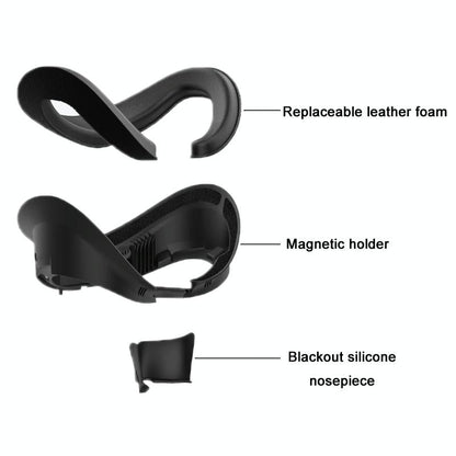 Blackout Sweat Face Cover With Magnetic Closure - Pico 4 Sponge Leather-1915197389631787015