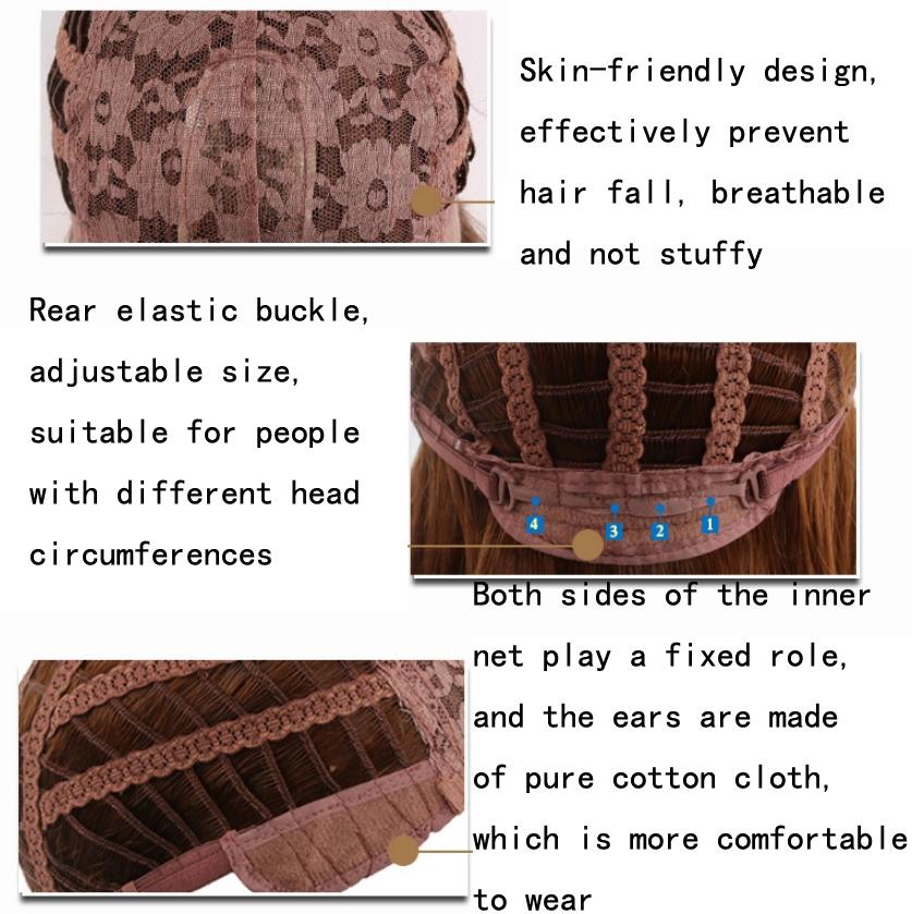 Short Curly Silver Gray Wig With Inner Button-1915196940321165317