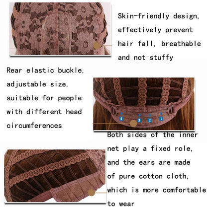 Gray Short Curly Wig With Diagonal Bangs-1915196849824862213