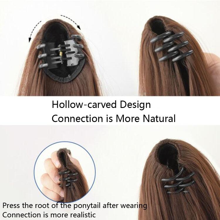 Blue Curly Gradient Ponytail Wig - Realistic Look-1915196933199237122