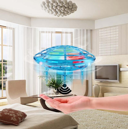 5 Induction Quadcopter Mini Drone With Colourful Lights - Blue-1915198343471042563