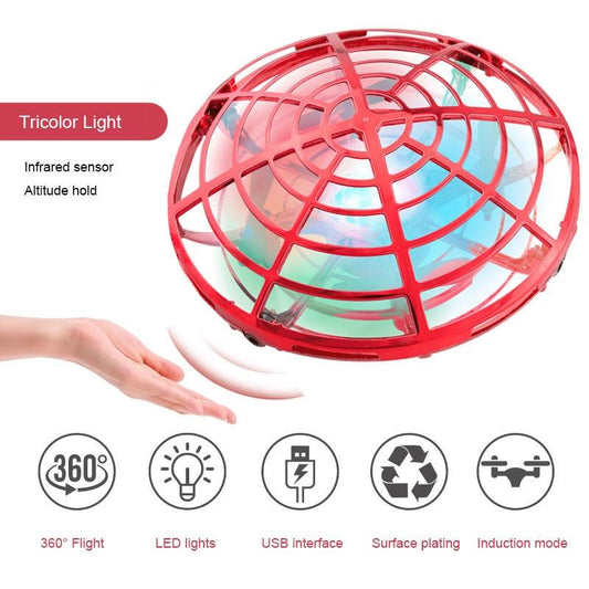 5 Induction Quadcopter Mini Drone - Colourful Lights Red-1915198151120261121