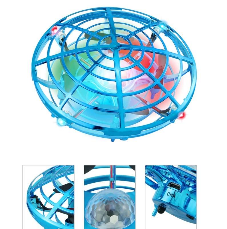 5 Induction Quadcopter Mini Drone - Colourful Lights Red-1915198151120261122