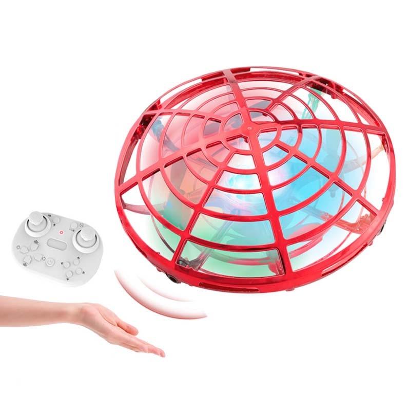 5 Induction Quadcopter Mini Drone With Colourful Lights - Red Remote-1915197835763126272