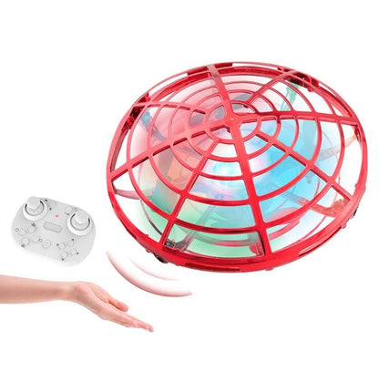 5 Induction Quadcopter Mini Drone With Colourful Lights - Red Remote-1915197835763126272