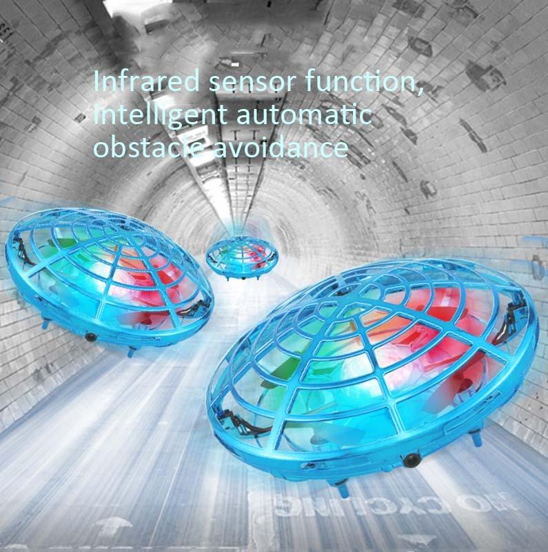 5 Induction Quadcopter Mini Drone With Colourful Lights - Red Remote-1915197835763126277