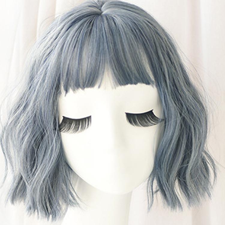 Short Curly Wig For Women - 25Cm Haze Blue-1915196517610819593