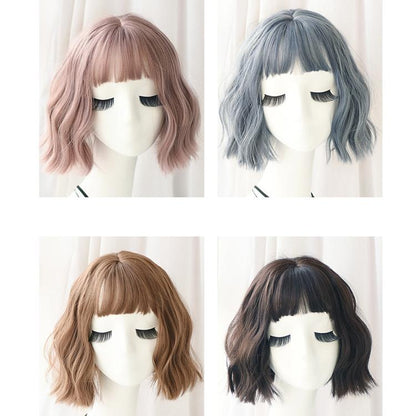 Short Curly Wig For Women - 25Cm Haze Blue-1915196517610819585