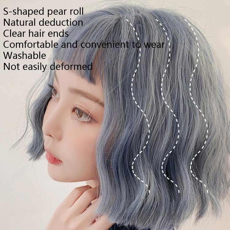 Short Curly Wig For Women - 25Cm Haze Blue-1915196517610819586