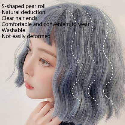Short Curly Wig For Women - 25Cm Haze Blue-1915196517610819586