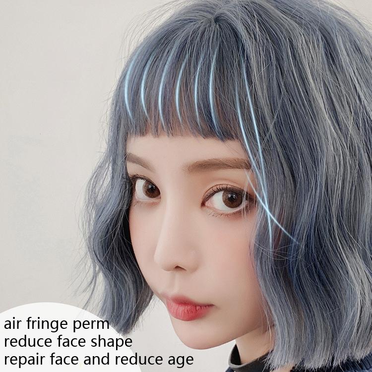 Short Curly Wig For Women - 25Cm Haze Blue-1915196517610819587