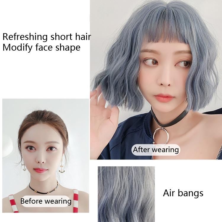 Short Curly Wig For Women - 25Cm Haze Blue-1915196517610819589