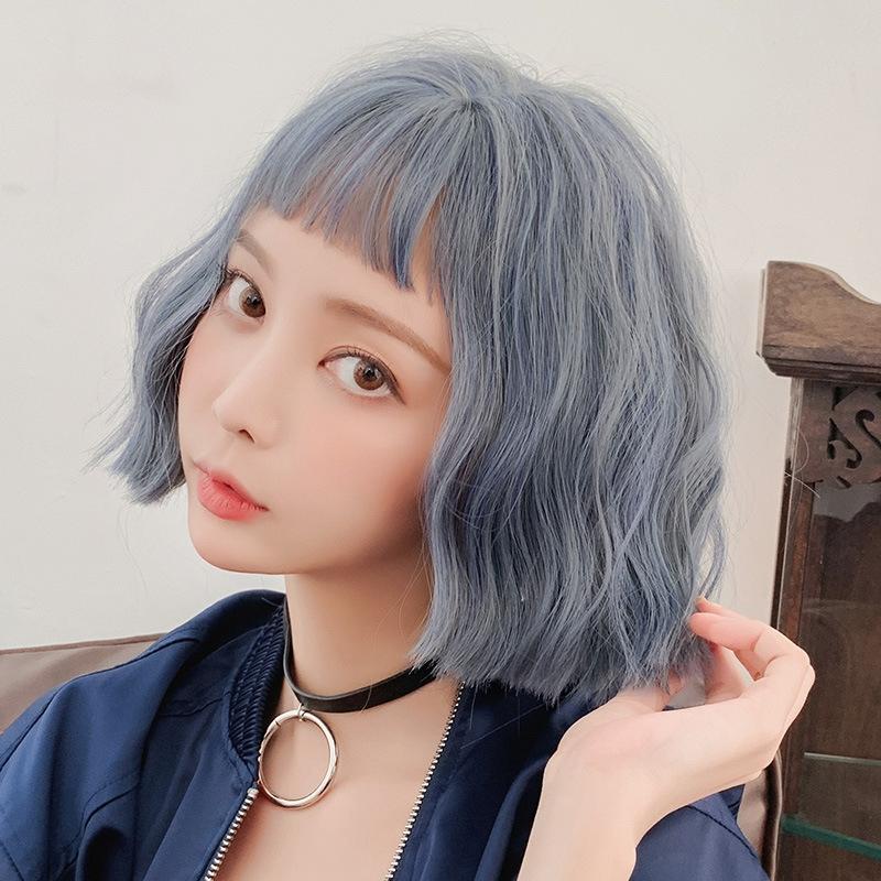 Short Curly Wig For Women - 25Cm Haze Blue-1915196517610819590