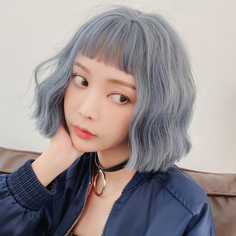 Short Curly Wig For Women - 25Cm Haze Blue-1915196517610819591