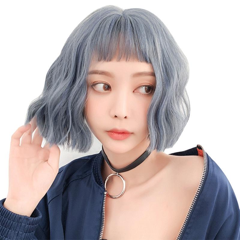 Short Curly Wig For Women - 25Cm Haze Blue-1915196517610819592
