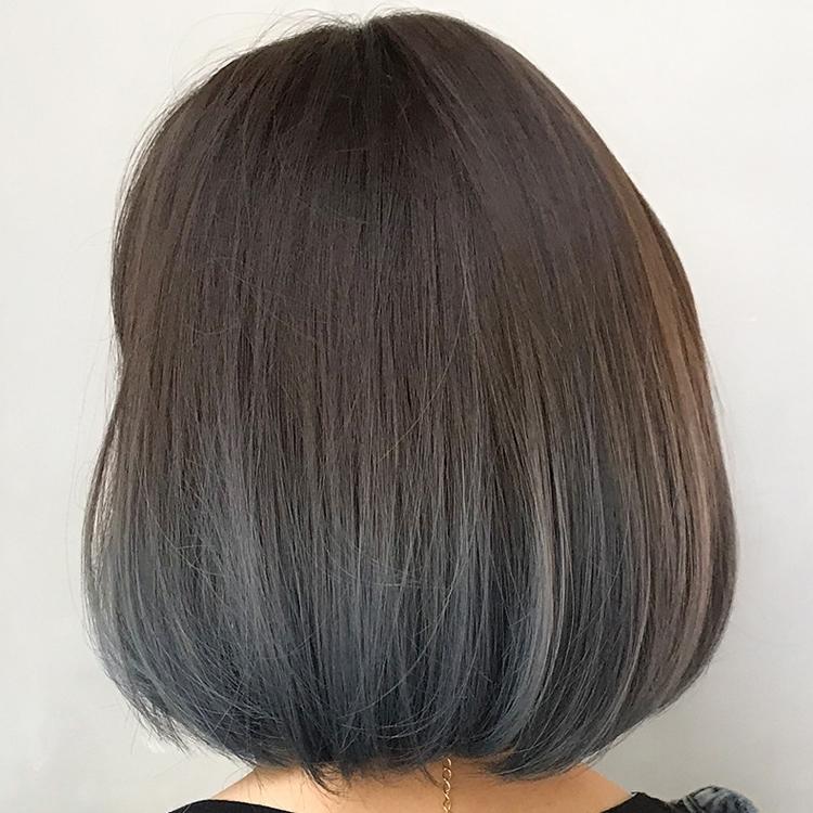 Natural Gradient Blue Short Bobo Student Wig-1915196906536046594