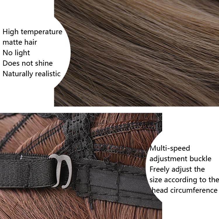 Natural Gradient Blue Short Bobo Student Wig-1915196906536046595