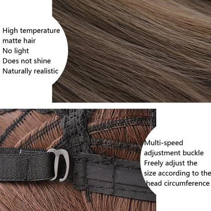 Natural Gradient Blue Short Bobo Student Wig-1915196906536046595