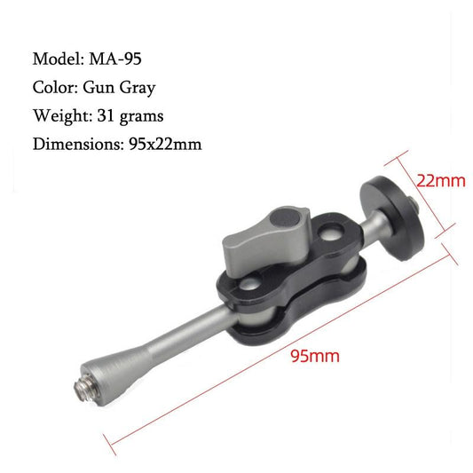 Yj Magic Arm Bracket Mount With 1 / 4 Inch Ball Head - Gun Gray-1915198272901877761
