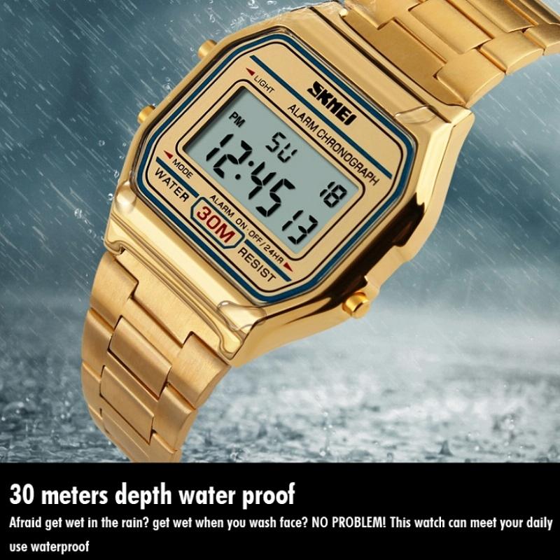 Waterproof Steel Band Men Electronic Watch - Lightweight Business-1915198289322577925